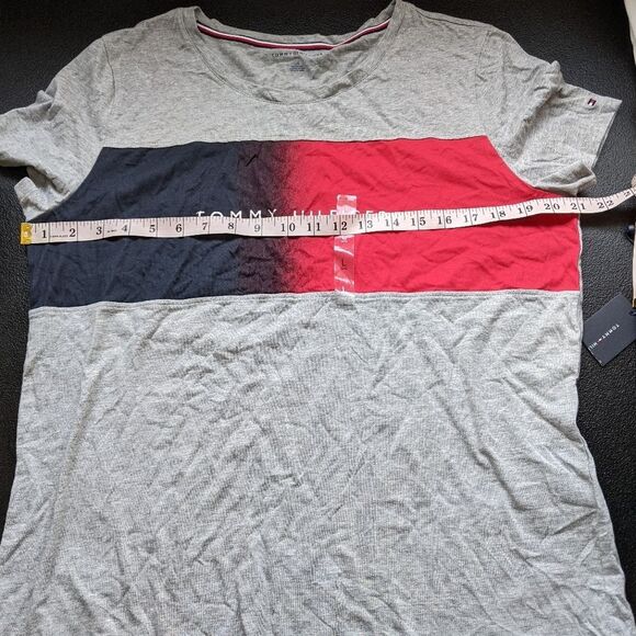 Tommy Hilfiger Gray Ombre Cotton Modal Crew Neck Short Sleeve T-Shirt Large - Picture 4 of 10